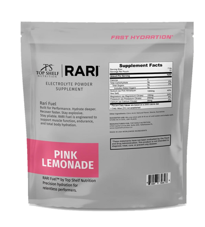 RARI Fast Hydration Pink Lemonade electrolyte powder